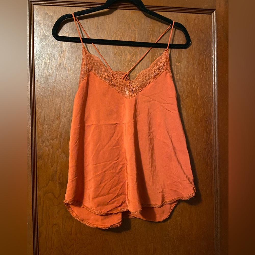 Love Stitch Lacey tank. Color: brassy Orange. Size: medium.